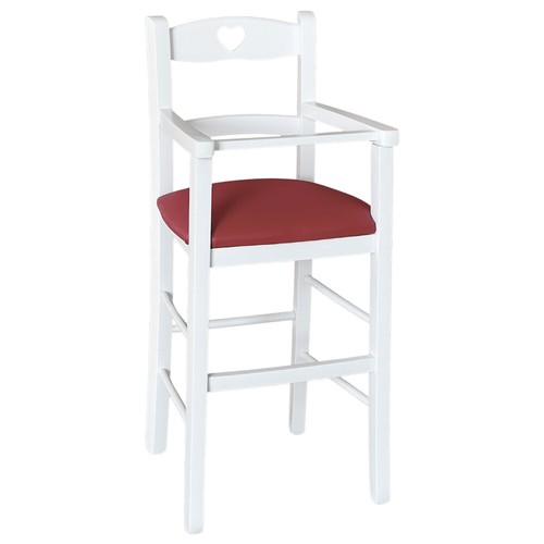 Seggiolone legno bianco con - in,