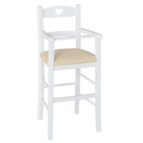 Seggiolone legno bianco con - seggiolone,