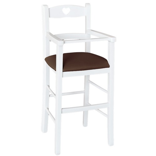 Seggiolone legno bianco con - in,