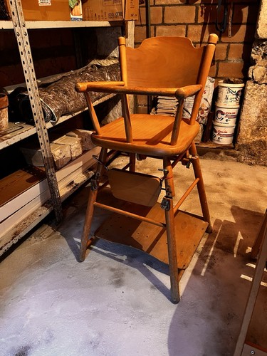 Seggiolone legno marrone - seggiolone, in