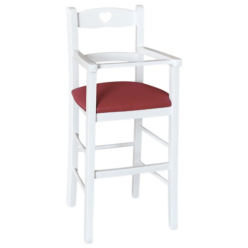 Seggiolone legno bianco con - legno,